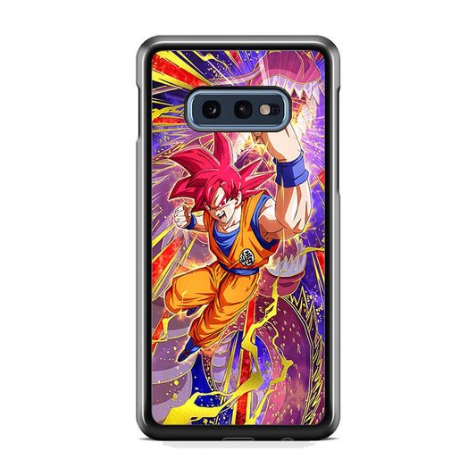 Dragon Ball Z God of Saiyan Samsung Galaxy S10E Case-Rubber Black (2D Case)-Oxvistore