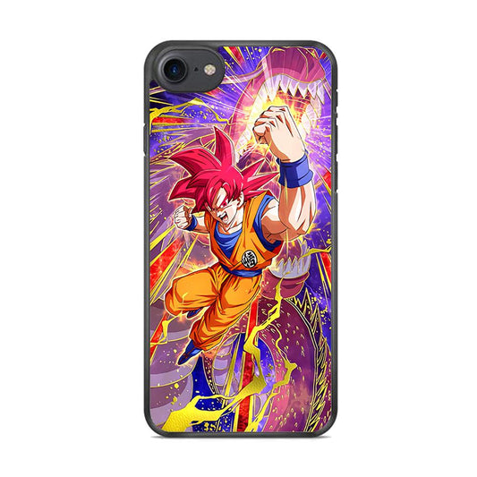 Dragon Ball Z God of Saiyan iPhone 8 Case-Rubber White (2D Case)-Oxvistore