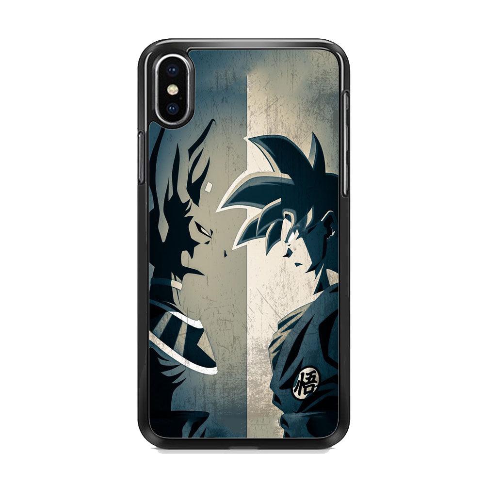 Dragon Ball Z Goku x Beerus iPhone X Case-Rubber White (2D Case)-Oxvistore