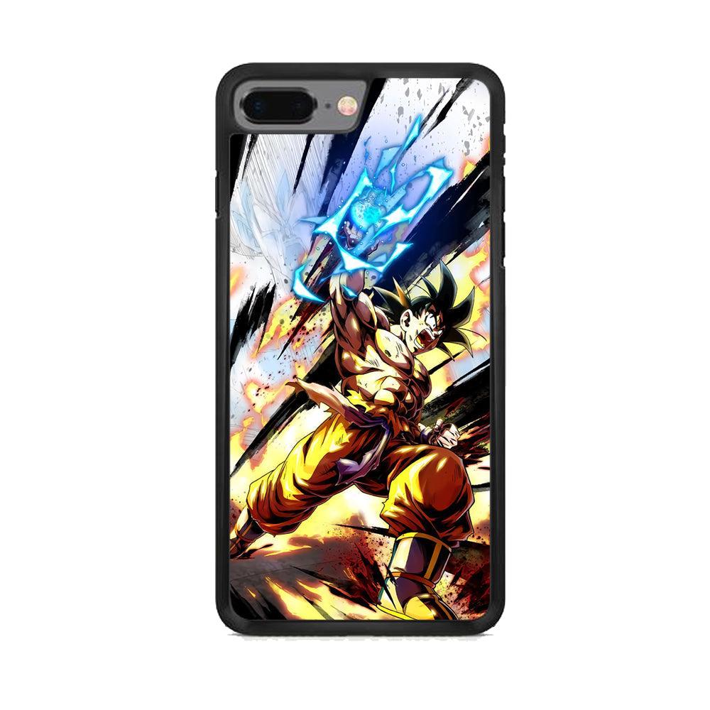Dragon Ball Z Power Attack iPhone 8 Plus Case-Rubber White (2D Case)-Oxvistore
