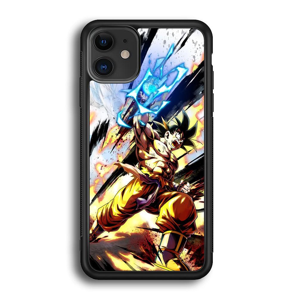 Dragon Ball Z Power Attack iPhone 11 Case-Rubber Black (2D Case)-Oxvistore