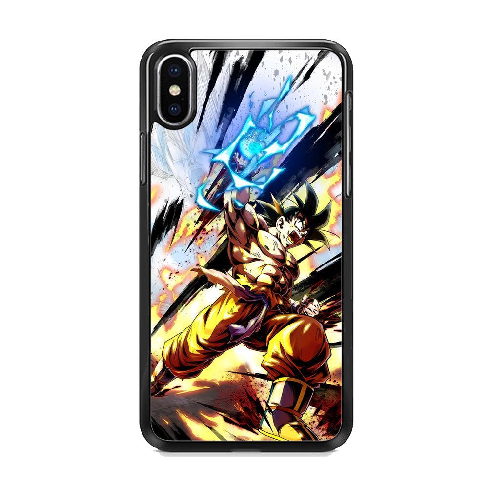 Dragon Ball Z Power Attack iPhone XS MAX Case-Rubber Black (2D Case)-Oxvistore
