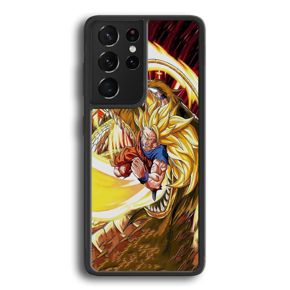 Dragon Ball Z Power of The Dragon Samsung Galaxy S23 Ultra Case-Rubber Black (2D Case)-Oxvistore