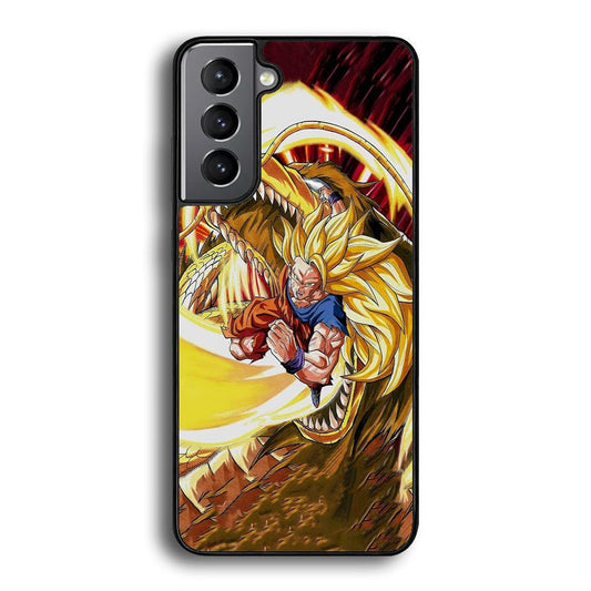 Dragon Ball Z Power of The Dragon Samsung Galaxy S21 Plus Case-Rubber Black (2D Case)-Oxvistore