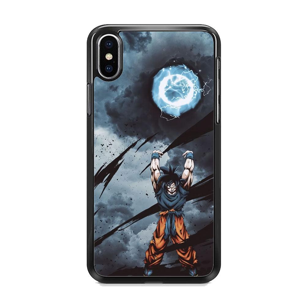 Dragon Ball Z Saiyan Energy Rise Up iPhone XS Case-Rubber Black (2D Case)-Oxvistore