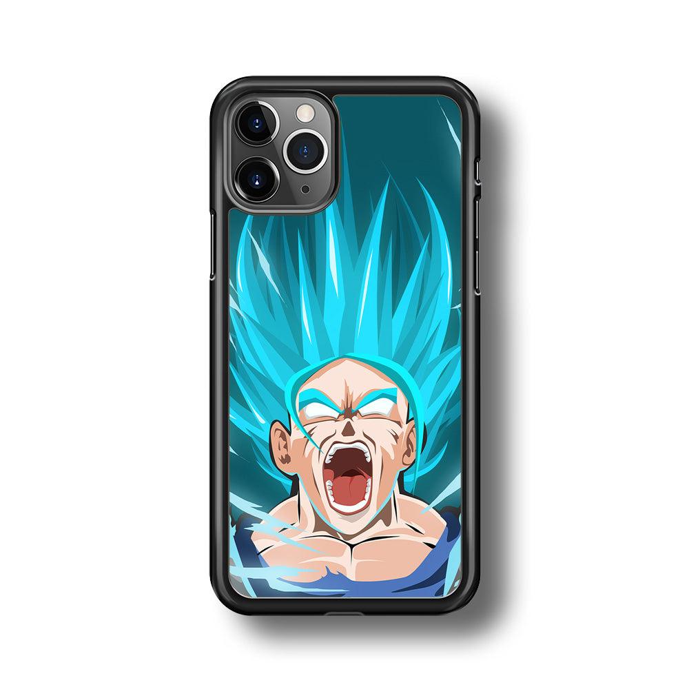 Dragon Ball Z Vegeta Power Up Saiyan Blue iPhone 11 Pro Max Case-Rubber Black (2D Case)-Oxvistore