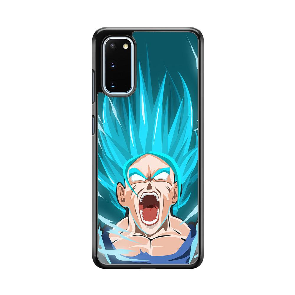Dragon Ball Z Vegeta Power Up Saiyan Blue Samsung Galaxy S20 Case-Rubber Black (2D Case)-Oxvistore