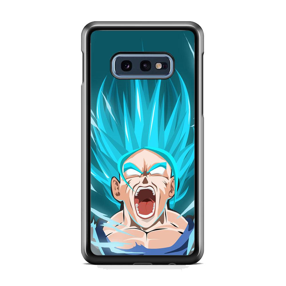 Dragon Ball Z Vegeta Power Up Saiyan Blue Samsung Galaxy S10E Case-Rubber Black (2D Case)-Oxvistore