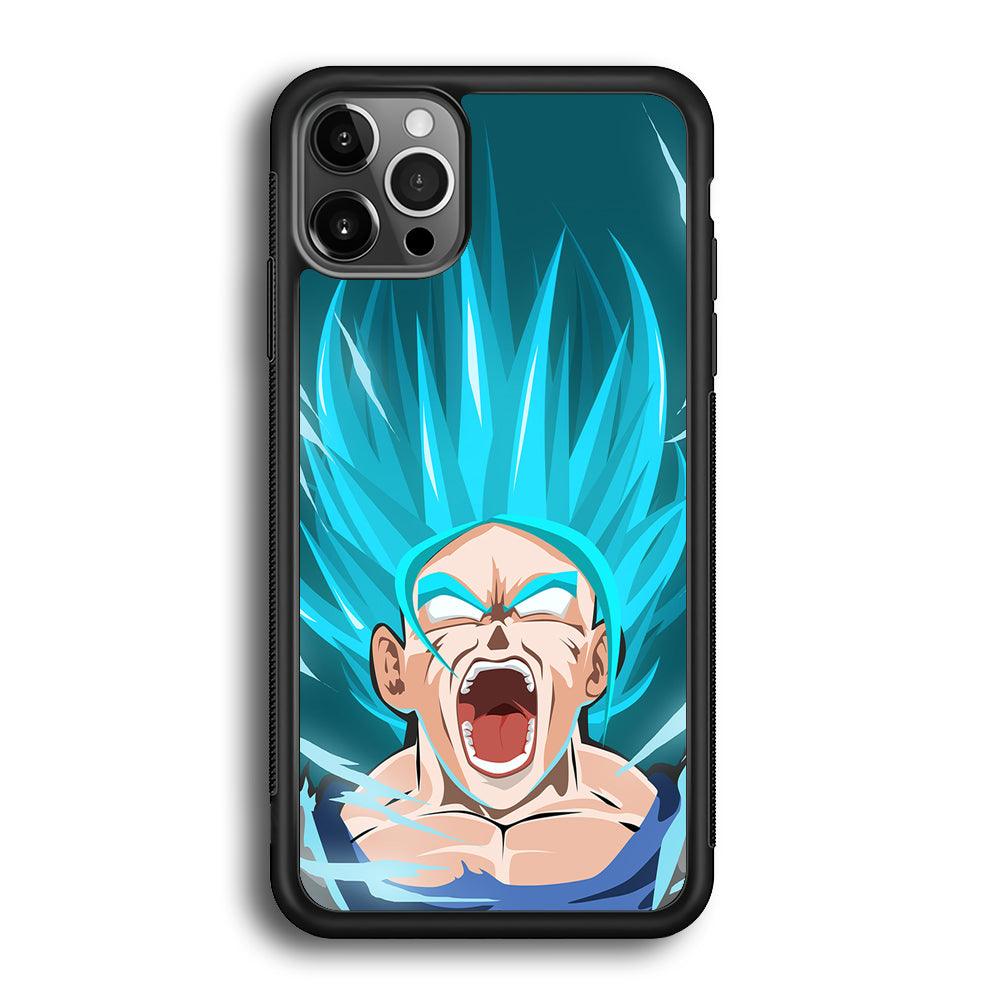 Dragon Ball Z Vegeta Power Up Saiyan Blue iPhone 12 Pro Max Case-Rubber Black (2D Case)-Oxvistore