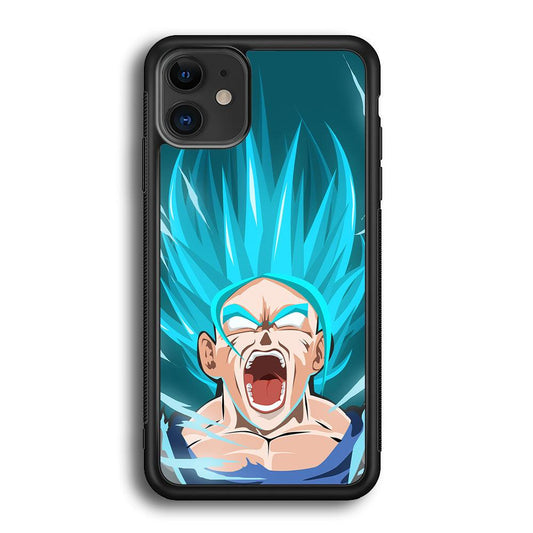 Dragon Ball Z Vegeta Power Up Saiyan Blue iPhone 11 Case-Rubber Black (2D Case)-Oxvistore