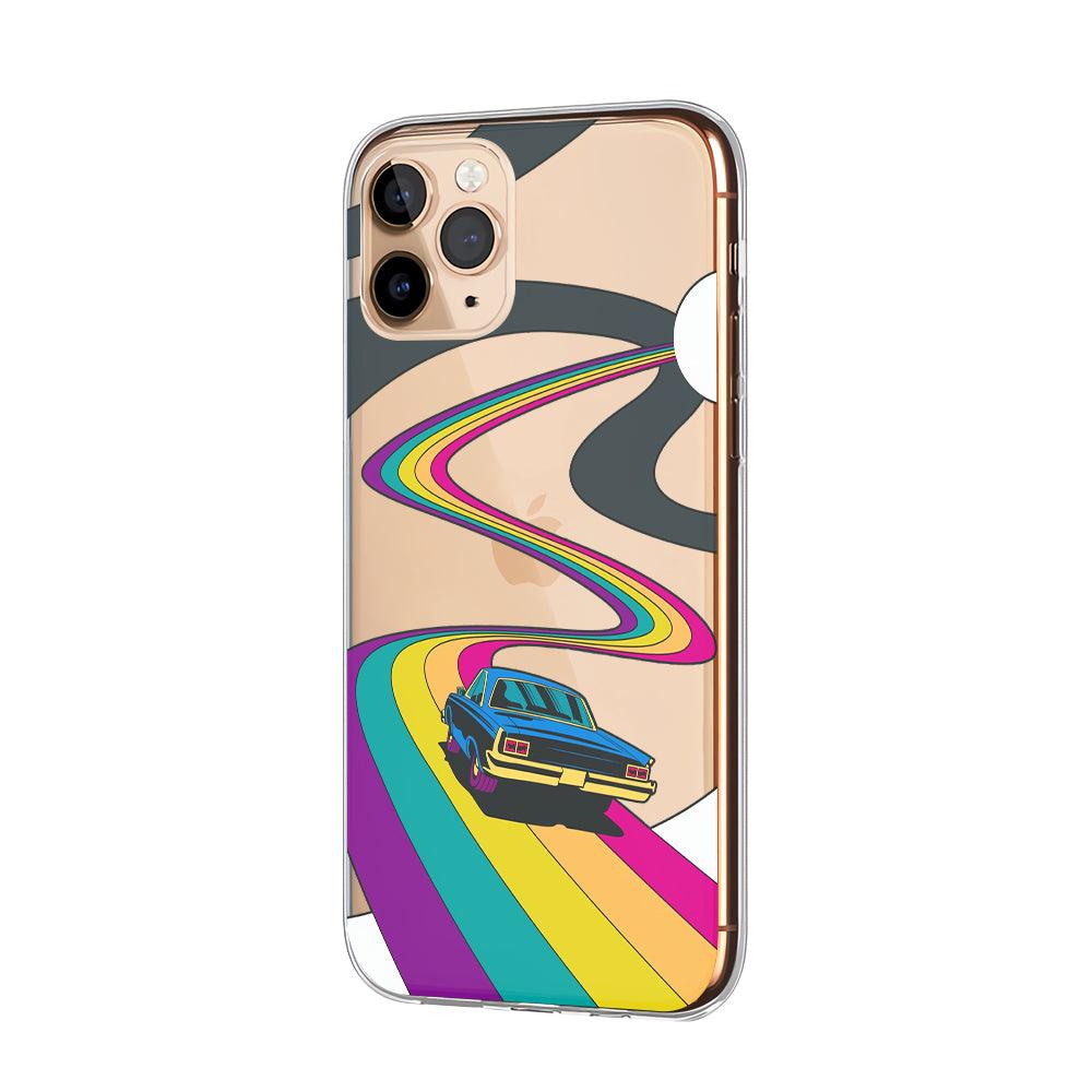 Drive a Car on The Rainbow Road Clear Soft Case-Oxvistore