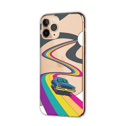 Drive a Car on The Rainbow Road Clear Soft Case-Oxvistore