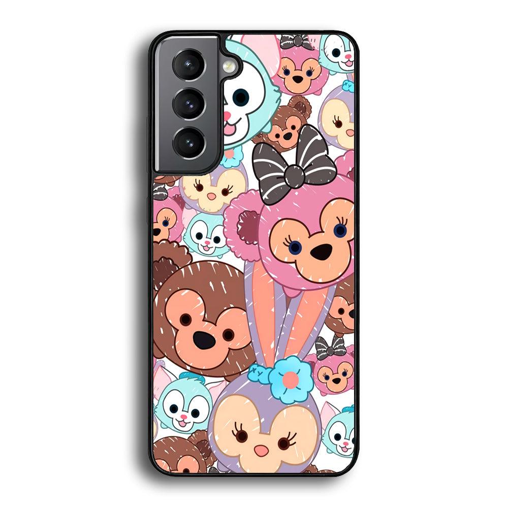 Duffy The Disney Bear Art Collage Samsung Galaxy S24 Plus Case-Rubber Black (2D Case)-Oxvistore