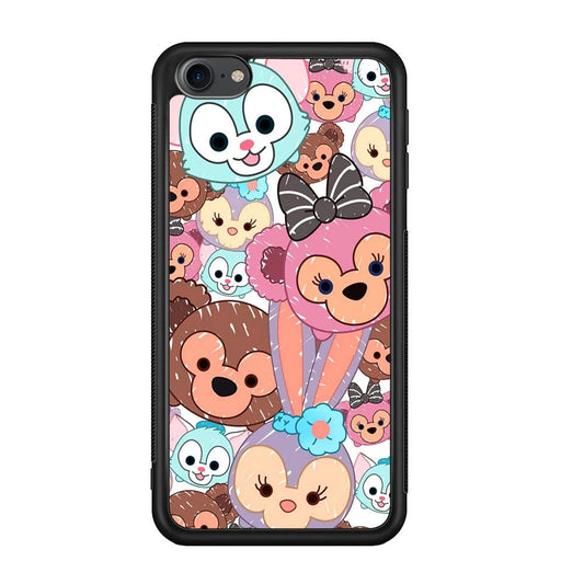 Duffy The Disney Bear Art Collage iPod Touch 6 Case-Rubber Black (2D Case)-Oxvistore