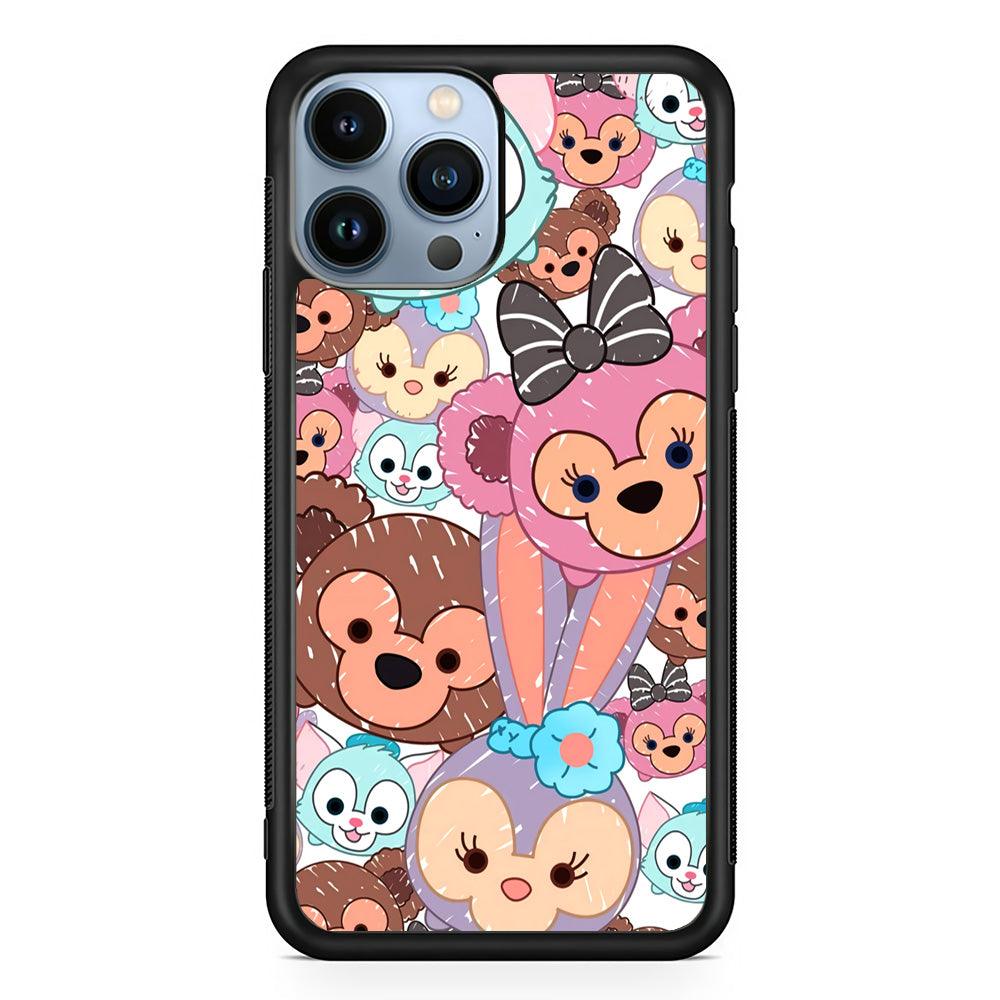 Duffy The Disney Bear Art Collage iPhone 14 Pro Case-Rubber Black (2D Case)-Oxvistore