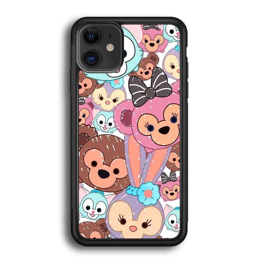 Duffy The Disney Bear Art Collage iPhone 12 Case-Rubber Black (2D Case)-Oxvistore