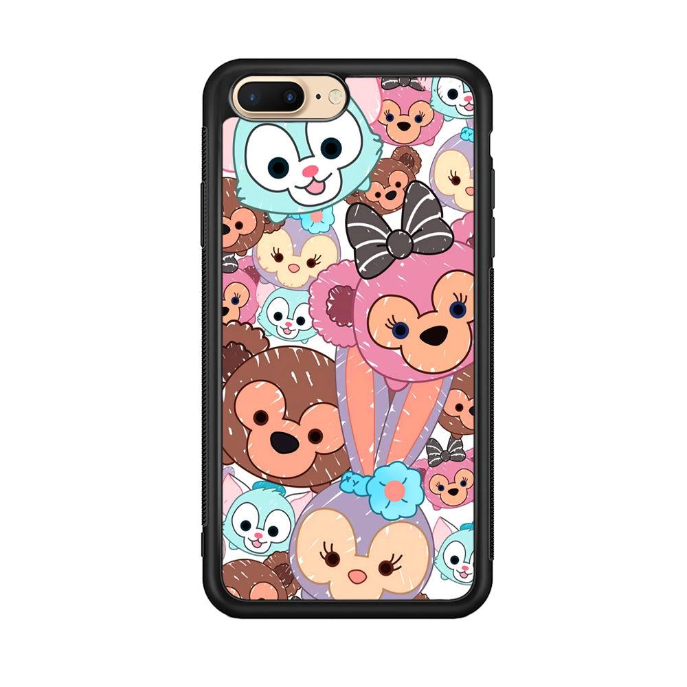 Duffy The Disney Bear Art Collage iPhone 7 Plus Case-Rubber Black (2D Case)-Oxvistore