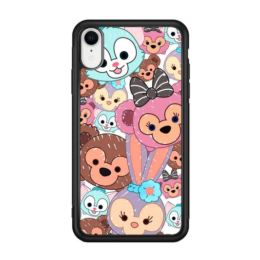 Duffy The Disney Bear Art Collage iPhone XR Case-Rubber Black (2D Case)-Oxvistore