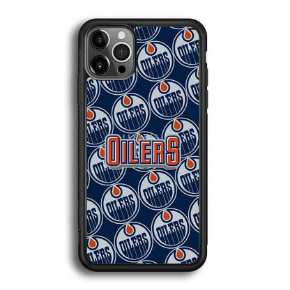 Edmonton Oilers Blue Patern Assembly iPhone 12 Pro Case-Oxvistore