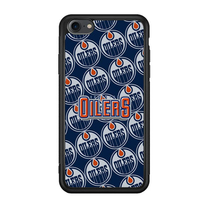 Edmonton Oilers Blue Patern Assembly iPhone 8 Case-Oxvistore