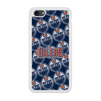 Edmonton Oilers Blue Patern Assembly iPhone 8 Case-Oxvistore