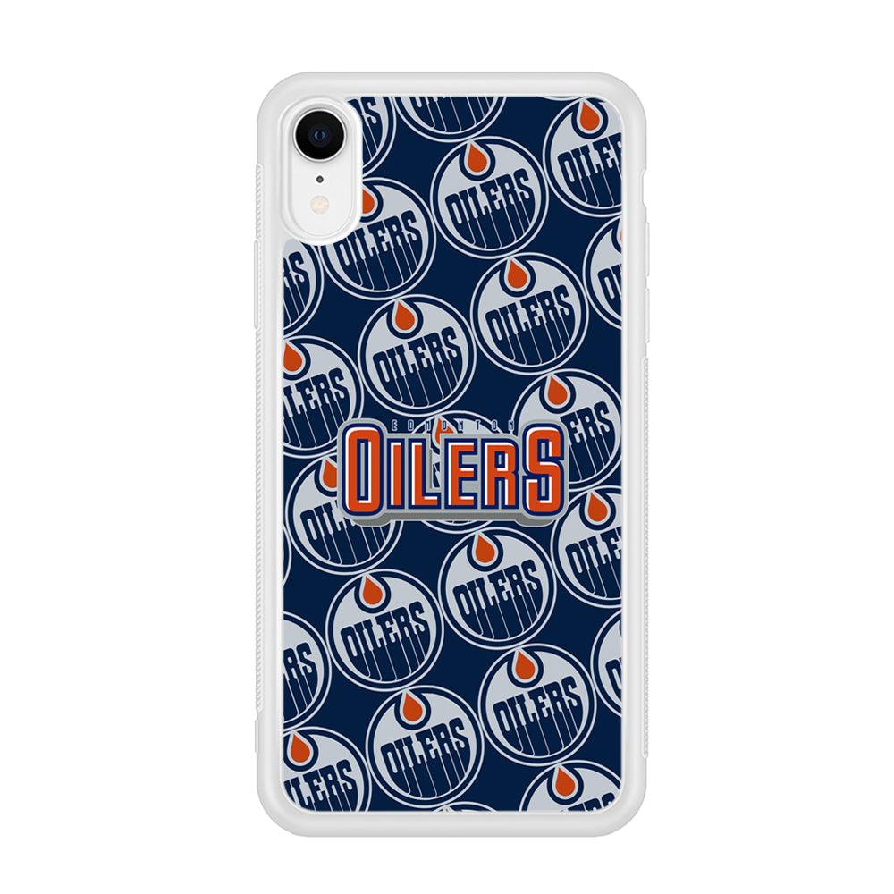 Edmonton Oilers Blue Patern Assembly iPhone XR Case-Oxvistore