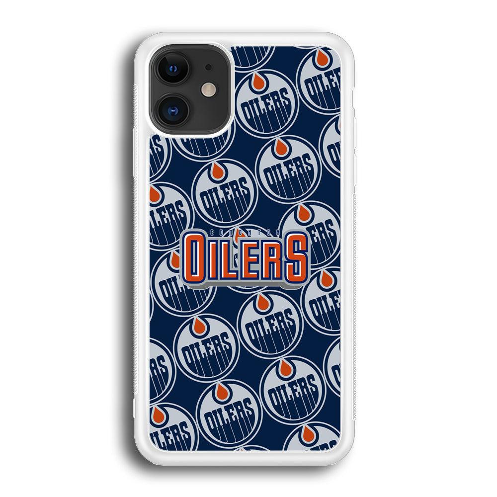 Edmonton Oilers Blue Patern Assembly iPhone 12 Case-Oxvistore