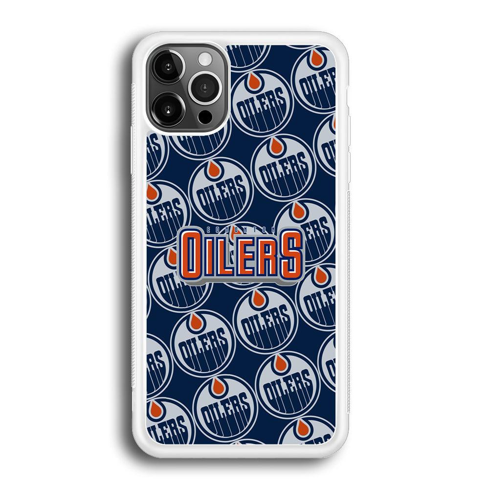 Edmonton Oilers Blue Patern Assembly iPhone 12 Pro Max Case-Oxvistore