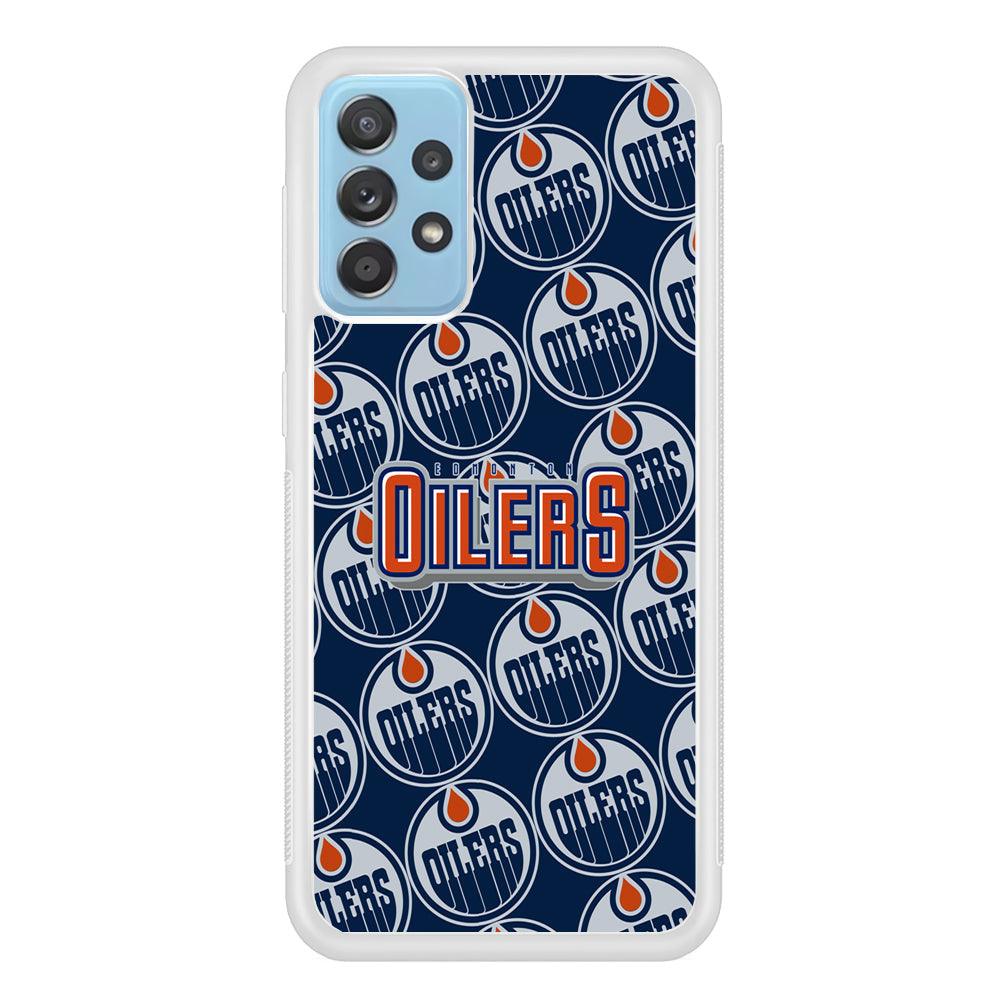 Edmonton Oilers Blue Patern Assembly Samsung Galaxy A52 Case-Oxvistore