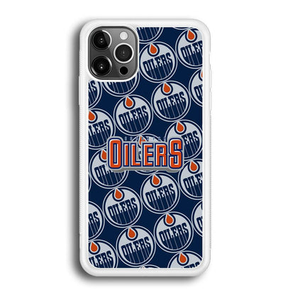 Edmonton Oilers Blue Patern Assembly iPhone 12 Pro Case-Oxvistore