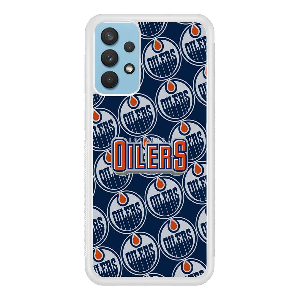 Edmonton Oilers Blue Patern Assembly Samsung Galaxy A32 Case-Oxvistore