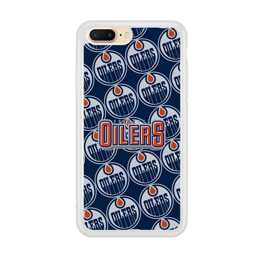 Edmonton Oilers Blue Patern Assembly iPhone 8 Plus Case-Oxvistore