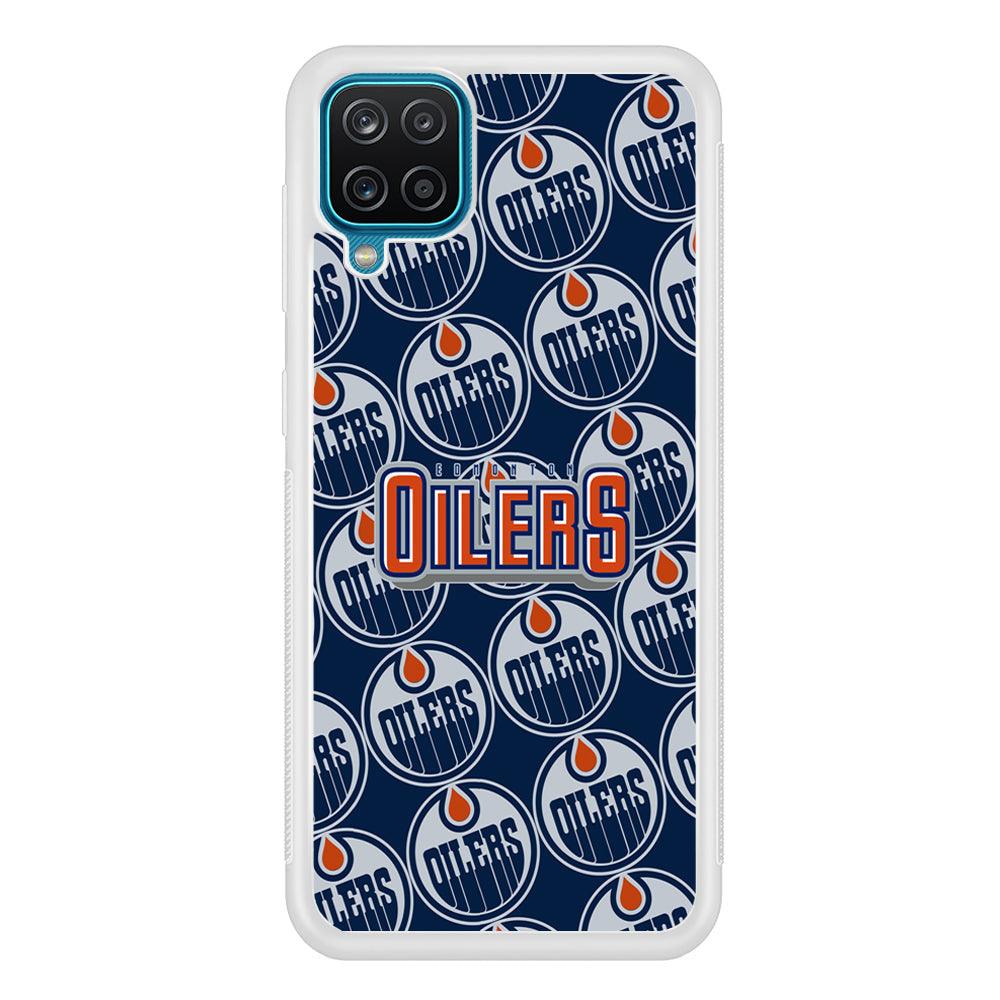 Edmonton Oilers Blue Patern Assembly Samsung Galaxy A12 Case-Oxvistore