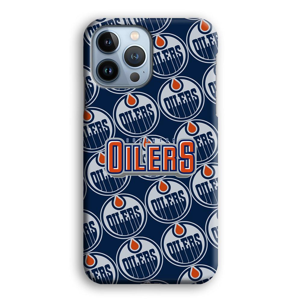 Edmonton Oilers Blue Patern Assembly iPhone 13 Pro Case-Oxvistore