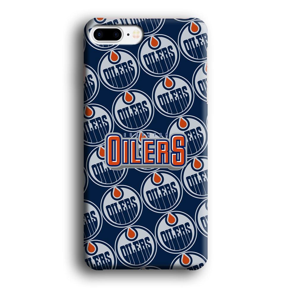 Edmonton Oilers Blue Patern Assembly iPhone 8 Plus Case-Oxvistore