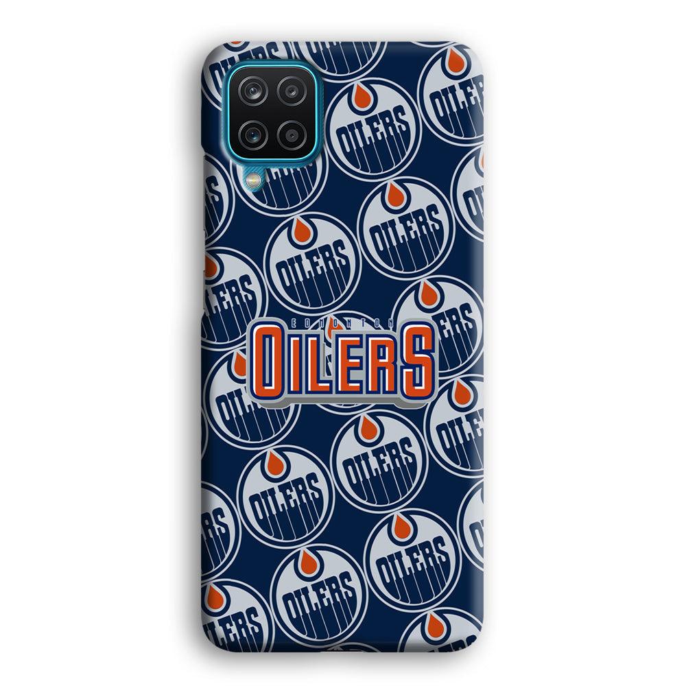 Edmonton Oilers Blue Patern Assembly Samsung Galaxy A12 Case-Oxvistore