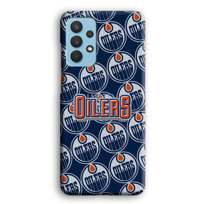 Edmonton Oilers Blue Patern Assembly Samsung Galaxy A32 Case-Oxvistore