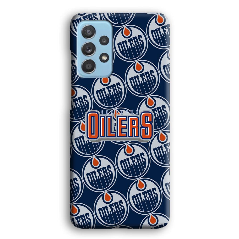 Edmonton Oilers Blue Patern Assembly Samsung Galaxy A52 Case-Oxvistore