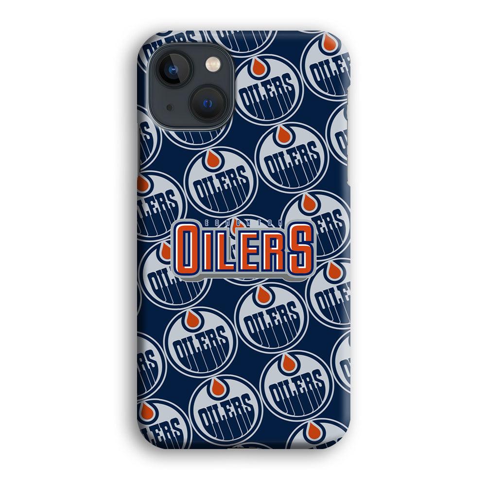 Edmonton Oilers Blue Patern Assembly iPhone 13 Case-Oxvistore