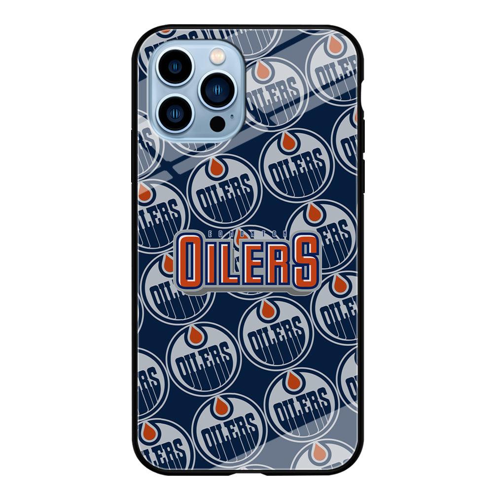 Edmonton Oilers Blue Patern Assembly iPhone 15 Pro Max Case-Oxvistore