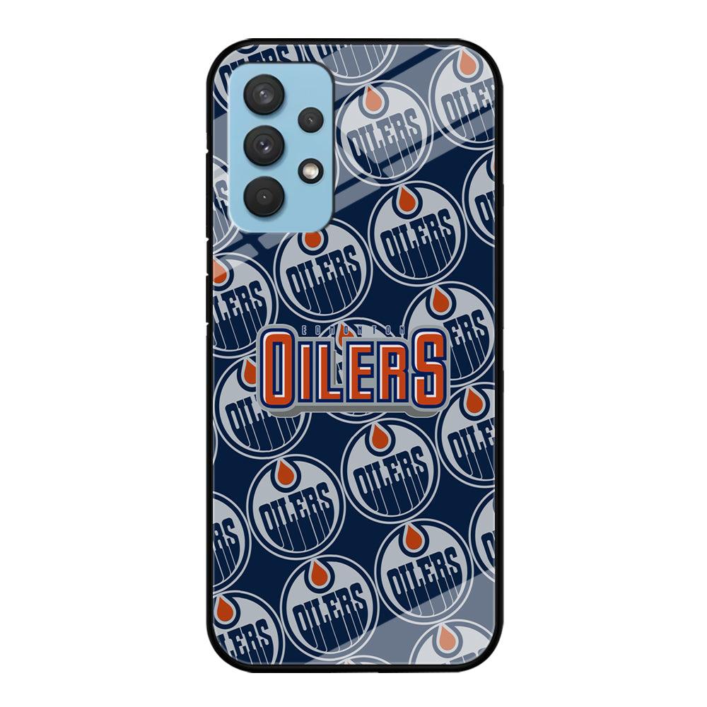 Edmonton Oilers Blue Patern Assembly Samsung Galaxy A32 Case-Oxvistore