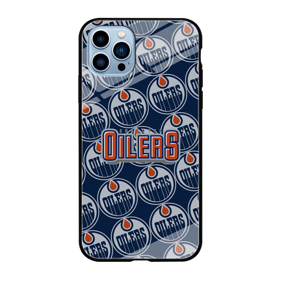 Edmonton Oilers Blue Patern Assembly iPhone 12 Pro Max Case-Oxvistore