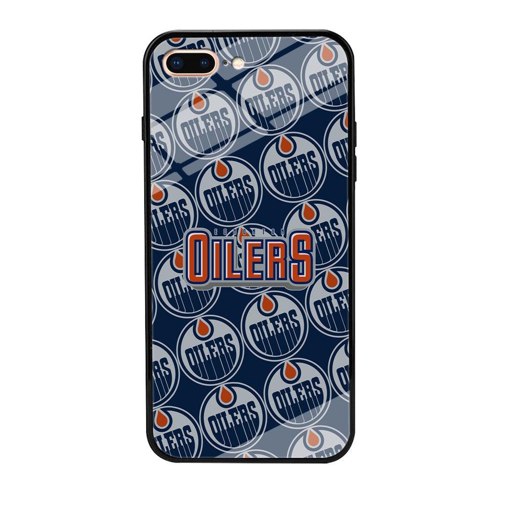 Edmonton Oilers Blue Patern Assembly iPhone 8 Plus Case-Oxvistore