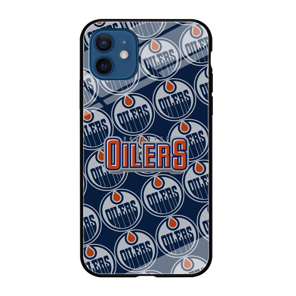 Edmonton Oilers Blue Patern Assembly iPhone 12 Case-Oxvistore