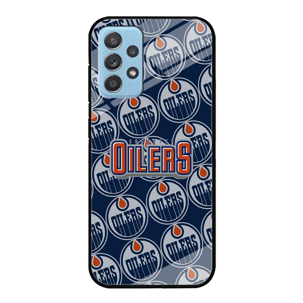 Edmonton Oilers Blue Patern Assembly Samsung Galaxy A52 Case-Oxvistore