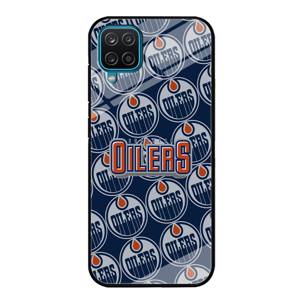 Edmonton Oilers Blue Patern Assembly Samsung Galaxy A12 Case-Oxvistore