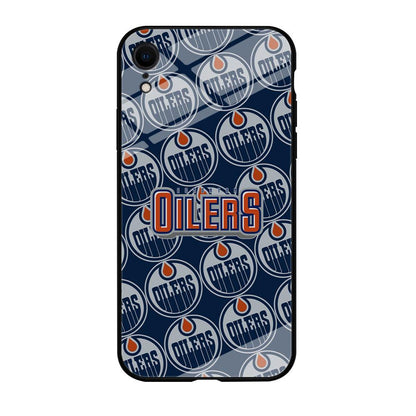 Edmonton Oilers Blue Patern Assembly iPhone XR Case-Oxvistore