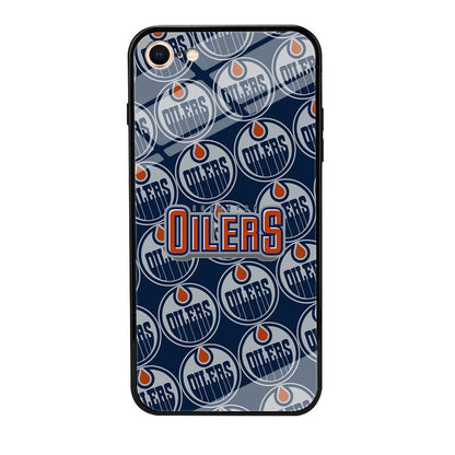 Edmonton Oilers Blue Patern Assembly iPhone 8 Case-Oxvistore