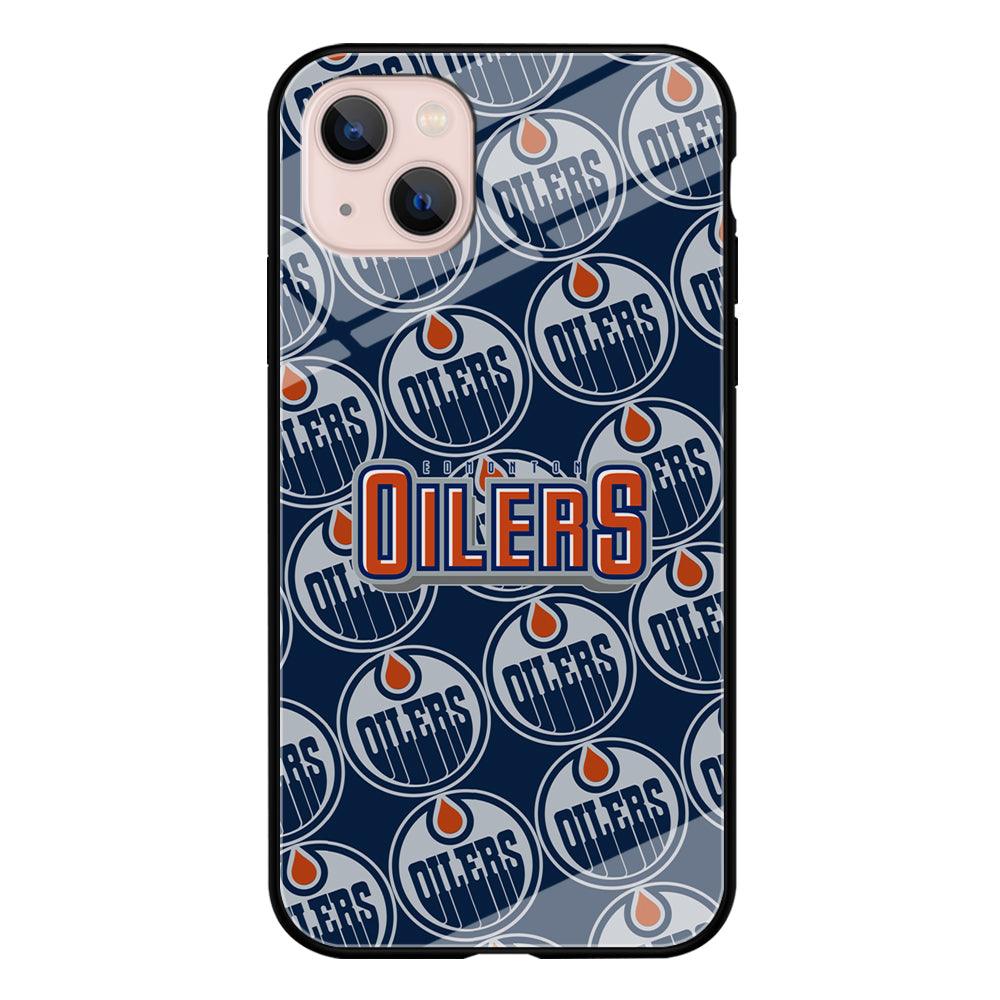 Edmonton Oilers Blue Patern Assembly iPhone 13 Case-Oxvistore