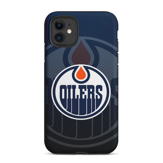 Edmonton Oilers Dot 2 in 1 Tough Phone Case-Oxvistore